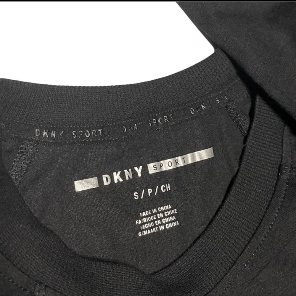 DKNY SPORTS TOP SILVER COLOR PRINTED-LOGO LONG SLEEVE MOORING BLACK COLOR SIZE S - Picture 11 of 13